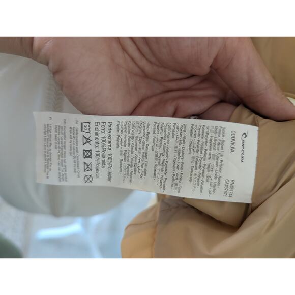 Rip Curl Anti Series Tidal Butter Yellow Crop Boxy Puffer Coat Women Sz M Winter - Picture 12 of 13